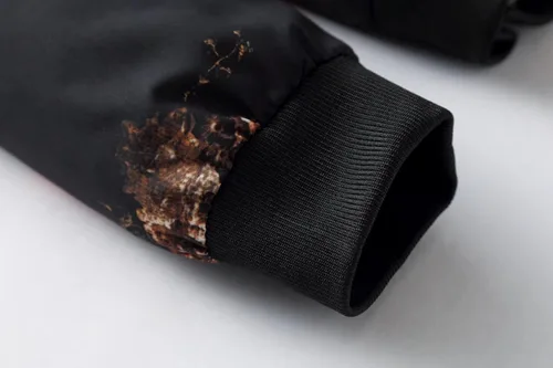 Miniatura 9 de HENGAO Chaqueta bomber con cremallera frontal y estampado de flores para hombre