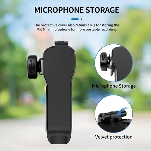 Miniatura 3 de Funda protectora para DJI Osmo Pocket 3/Xtra Muse, carcasa de ABS duro forro suave, 2 ranuras de filtro+2 ranuras para tarjeta TF+clip de micrófono