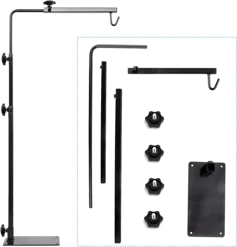 Miniatura 4 de Soporte de lámpara de reptil, soporte de lámpara de calor ajustable de 35 pulgadas, soporte de terrario para sostener lámpara de reptiles