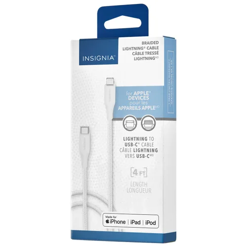 Miniatura 4 de INSIGNIA Cable USB a Lightning de carga/sincronización para iPhone, iPad, iPod (1 pie, gris luna)