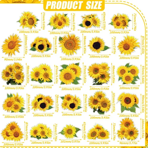 Miniatura 2 de Zhanmai 24 piezas de imanes de girasol para nevera, imanes de girasol para auto, imanes de nevera de flores de verano, adhesivos magnéticos