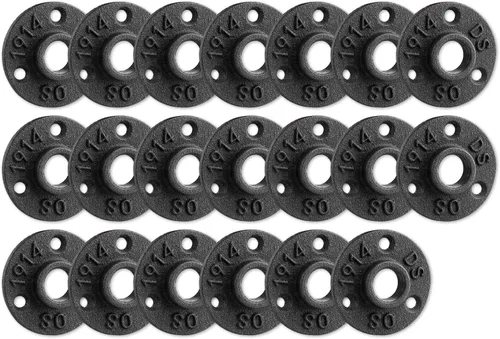 Brida de piso de 1/2 pulgada, accesorios de tubería de hierro maleable para estilo vintage industrial, bridas con orificio roscado para decoración