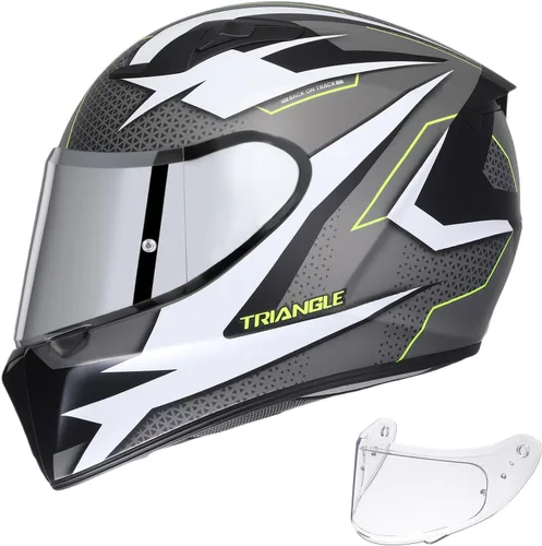 Miniatura 9 de Triangle Casco de doble visera para motocicleta y bicicleta, aprobado por DOT