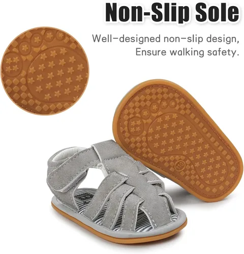Miniatura 11 de Sandalias para bebé niña niño, suela antideslizante suave de primera calidad, sandalias de bebé para bebé, zapatos de playa casuales de verano