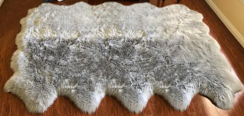 Miniatura 80 de LAMBZY Alfombra sintética de piel de oveja auténtica, con textura inferior gruesa, fuerte, fácil de lavar, resistente a las manchas, perfecta