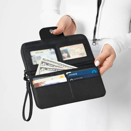 Miniatura 2 de Sherpani Tulum, cartera grande de nailon con cremallera alrededor, cartera con tarjetero organizador para mujer