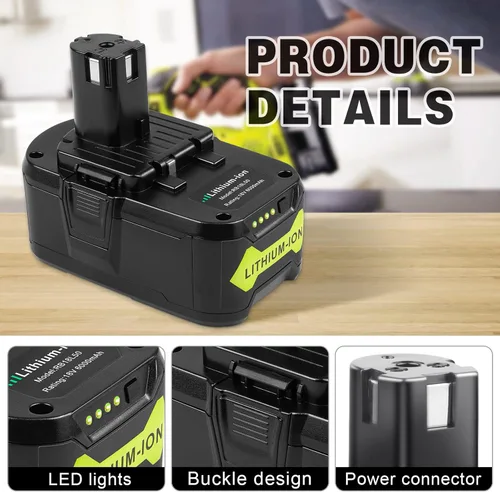 Miniatura 2 de Fancy Buying Batería de repuesto para Ryobi 18V 6.0Ah P108, batería de litio P102 P103 P104 P105 P107 P109 P122, batería para herramienta de taladro