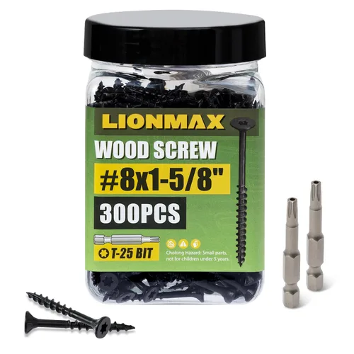Miniatura 15 de LIONMAX Tornillos para Terraza de 1-5/8 Pulgadas, Tornillos para Madera #8 x 1-5/8", 300 PCS, Resistentes al Óxido, Recubiertos con Epoxi Exterior