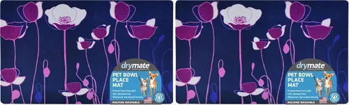 Miniatura 23 de Drymate Mantel individual con tazón para mascotas, tapete de alimentación para perros y gatos, tela absorbente, respaldo impermeable, Madera