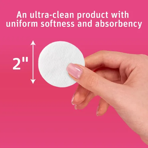 Miniatura 3 de Medline Simply Soft Cotton Round (300 unidades), almohadillas de algodón 100% absorbente y texturizado, sin pelusas