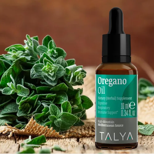 Miniatura 6 de TALYA Aceite de orégano 0.34 onzas líquidas Aceite de orégano líquido Apoyo inmunológico, alto contenido de carvacrol, salud digestiva Sin OMG