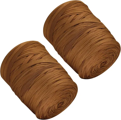 Miniatura 29 de 400g de hilo de tela elástica para tejer con ganchillo para DIY, 119 metros de hilo de espagueti grueso para tejer para proyectos de bolso, cesta
