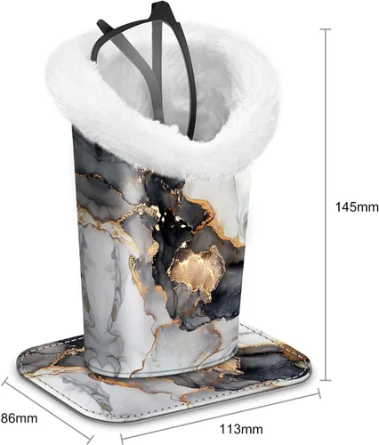 Miniatura 20 de Fintie Soporte para anteojos forrado de felpa con base magnética, estuche de cuero vegano prémium para lentes