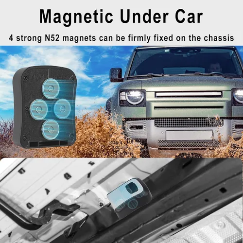 Miniatura 4 de Caja magnética para llaves debajo del automóvil, ocultar una llave, cerradura de combinación reajustable con 4 imanes fuertes, soporte magnético