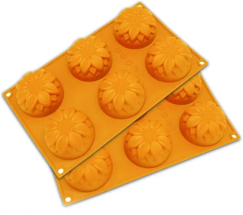 Miniatura 5 de Mose Cafolo 2 moldes de silicona brillante de 4 cavidades de forma redonda para suministros de fabricación de jabón, bombas de baño, barra de loción