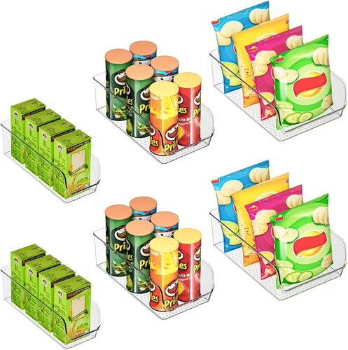 Miniatura 10 de Ettori Organizador de botellas de agua, paquete de 2 cubos organizadores de refrigerador y contenedores de almacenamiento transparentes