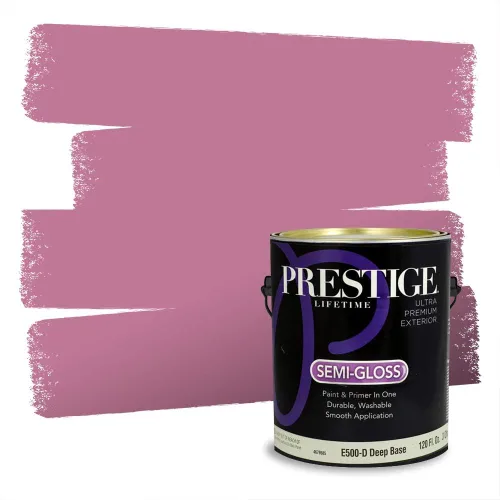 Miniatura 64 de Prestige Paints Pintura exterior e imprimación en uno, 1 galón, plano, coincidencia comparable de Valspar* Amber Rose*