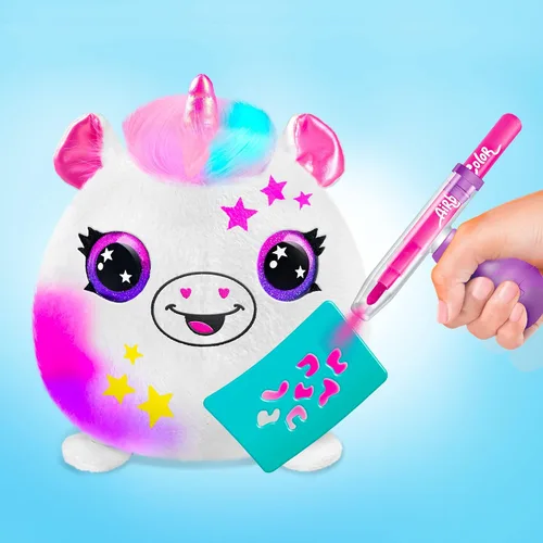 Miniatura 10 de Canal Toys Personaliza el unicornio de peluche esponjoso mediano con aerógrafo. Decora, lava, repite. Personaliza tu propia felpa de arte en aerosol