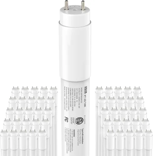 Miniatura 10 de JESLED Paquete de 4 tubos LED T8 de 4 pies, repuesto fluorescente, 48 pulgadas, 14 W, 2450 lm, 4000 K, potencia de extremo simple o doble, tipo A+B