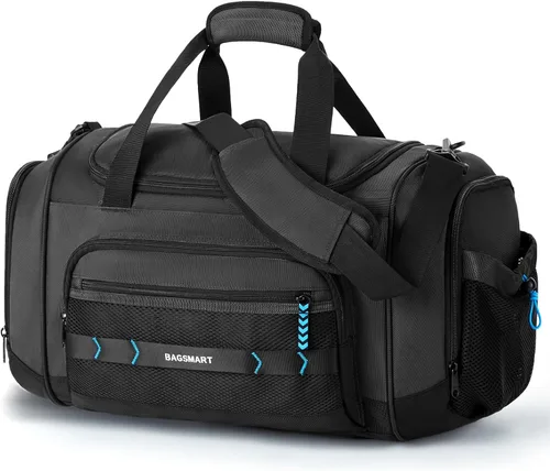 BAGSMART Bolsa de gimnasio para hombres y mujeres, bolsa de viaje deportiva con compartimento para zapatos y bolsillo húmedo, bolsa de transporte