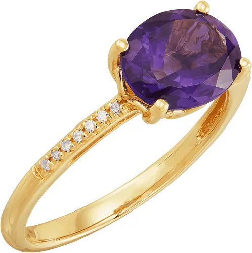 Miniatura 2 de Welry Anillo ovalado con detalles de diamantes en oro de 10 quilates, Oro