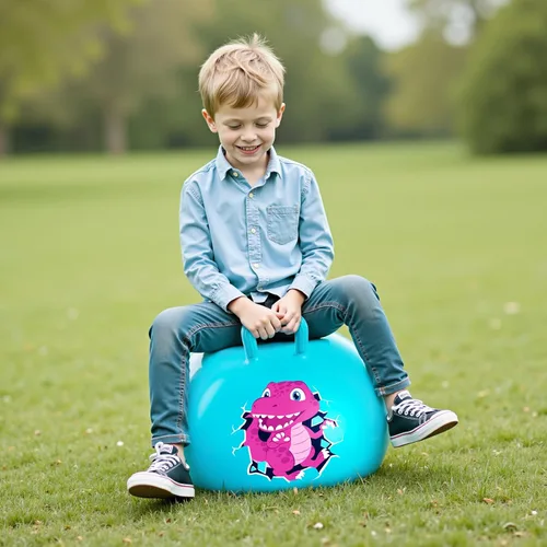 Miniatura 7 de Pelota saltarina Inpodak de 18 pulgadas con asas para niños, juguete de salto y rebote Hippity Hop para niños de 3 a 6 años, incluye bomba y caja