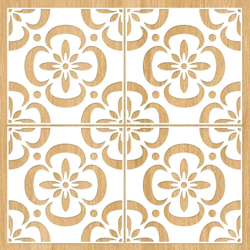 4 plantillas de azulejos mexicanos de 8 x 8 pulgadas, plantillas de suelo reutilizables para pintar en pisos, azulejos, patio de hormigón, pared,