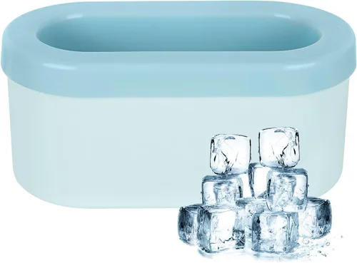 LUEXBOX – Molde para cubitos de hielo en cilindro, bandejas para hielo de silicona, cubeta de hielo portátil, molde para hielo de liberación fácil