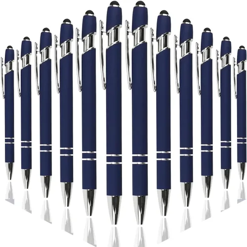 Miniatura 14 de Oddmoal Bolígrafo con punta de lápiz, bolígrafo de metal suave al tacto, punta media de 0.039 pulgadas, tinta negra, 12 unidades (color mezclado)