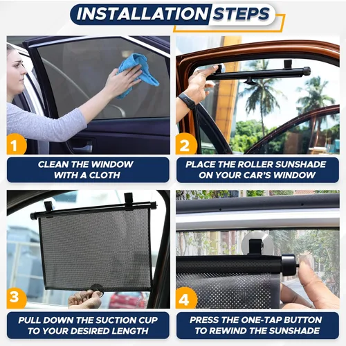 Miniatura 3 de EcoNour Persianas de ventana de coche para bebé (paquete de 2) – Actualizadas Persianas para ventana lateral Viene con ventosas mejoradas