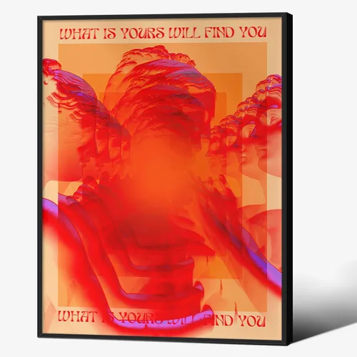 Miniatura 50 de Medpol Lienzo retro rojo abstracto de ojos para pared, póster hippie trippy, citas de afirmación, decoración de pared de los años 60 y 70