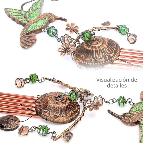 Miniatura 3 de Campanillas de viento de mariposa – Campanillas de viento para exterior de tono profundo de 34 pulgadas, 5 tubos de aluminio, regalos de mariposa