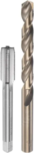 Miniatura 12 de uxcell Juego de grifos y brocas, M12 x 1.25 H2 rectos, fresadora de roscas para máquina de flauta recta, 0.413 in de acero cobalto M35 de alta