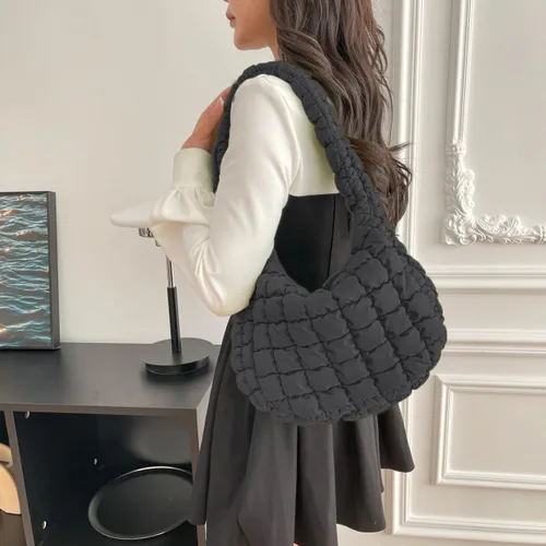 Miniatura 2 de Bolsa de mano acolchada para mujer, bolsa grande acolchada suave, ligera, acolchada, bolsa de hombro, bolsa Hobo