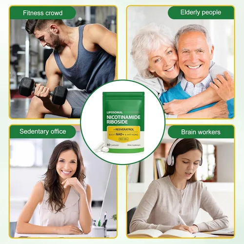Miniatura 8 de Daiasns Suplemento NAD de 900 mg – Suplementos liposomales de nicotinamida ribósido NAD+ con resveratrol que apoya la energía muscular, cerebro