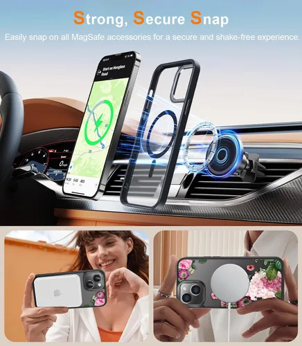Miniatura 455 de Goodon para iPhone 15 Pro Max con protector de pantalla de privacidad, compatible con Magsafe, funda translúcida mate a prueba de golpes - Linda