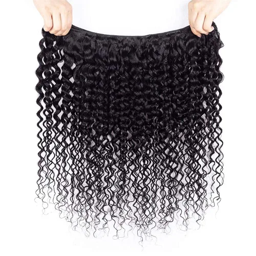 Miniatura 3 de Extensiones de pelo rizado brasileño de Selina, pelo virgen brasileño, 100 gramos/paquete, color natural (16 pulgadas, rizado)