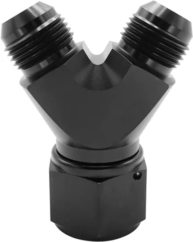 Miniatura 3 de AC PERFORMANCE Divisor De Bloque Y Conexión De Combustible Hembra -4 AN En Macho -4 AN Salida, Aluminio Negro