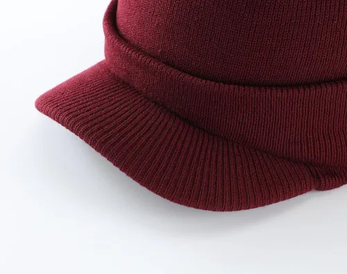 Miniatura 22 de Home Prefer - Gorro de invierno para hombre con visera, cálida y doble punto.