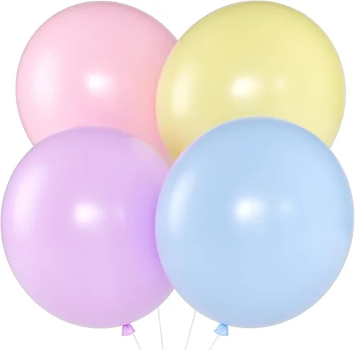 Miniatura 52 de KALOR Globos gigantes retro azul brumoso de 36 pulgadas, paquete de 6 globos de látex grandes redondos retro azul brumoso para aniversario