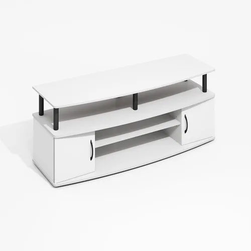 Miniatura 7 de Furinno Jaya Soporte de TV, centro de entretenimiento de 3 niveles con estante abierto, consola de TV para TV de hasta 50 pulgadas con Roble ámbar