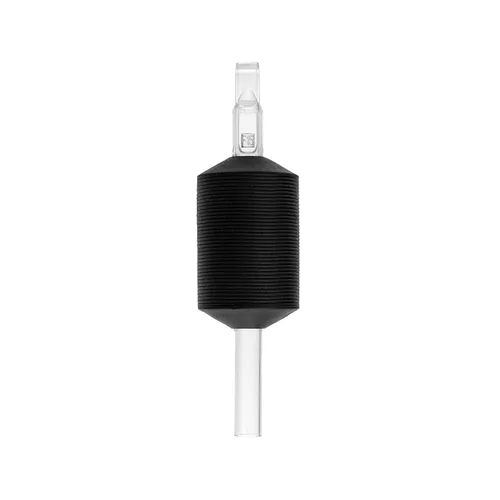 Miniatura 12 de VORTEX - Empuñaduras de tubo desechables de silicona suave de 1.25 pulgadas, color negro, con puntas largas transparentes, 15 unidades (7D)
