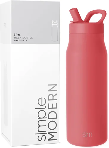 Miniatura 45 de Simple Modern Botella de agua con tapa de pajilla Termo de acero inoxidable aislado Botellas de agua reutilizables para viajes para gimnasio