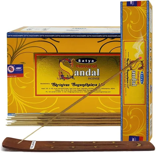 Miniatura 9 de TRUMIRI Paquete de soportes para incienso con varillas de incienso Satya Sai Baba Nagchampa de 3.53 oz (100 g) - Paquete de 1