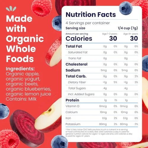 Miniatura 2 de Amara Smoothie Melts - Beets n' Berries - Snacks orgánicos para bebés con frutas y verduras - Yogur derretido a base de plantas - Snack saludable