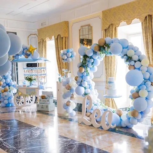 Miniatura 4 de 50 globos azules de 12 pulgadas y globos dorados 50 piezas de 12 pulgadas