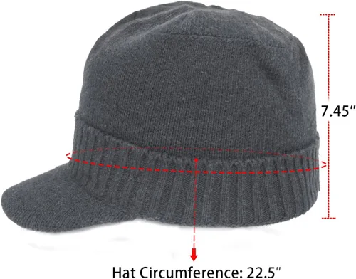Miniatura 19 de Dahlia Gorro para hombre con visera - lana, sombrero de invierno con borde, forro polar