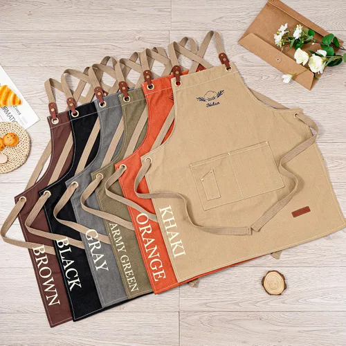 Miniatura 6 de Delantales de chef para mujeres y hombres, personalizados, de lona, con espalda cruzada, para cocinar, hornear, barista, jardinería, carpintería