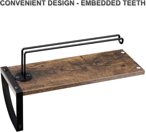 Miniatura 3 de BTY Soporte para toallas de papel con estante, soporte vintage de granja montado en la pared para toallas de papel debajo del gabinete, estante