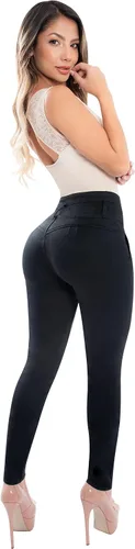 Miniatura 4 de Fiorella Shapewear Levantador de glúteos para mujer, pantalones vaqueros de cintura alta push up negro Levanta Cola Pantalones Colombianos 516BB